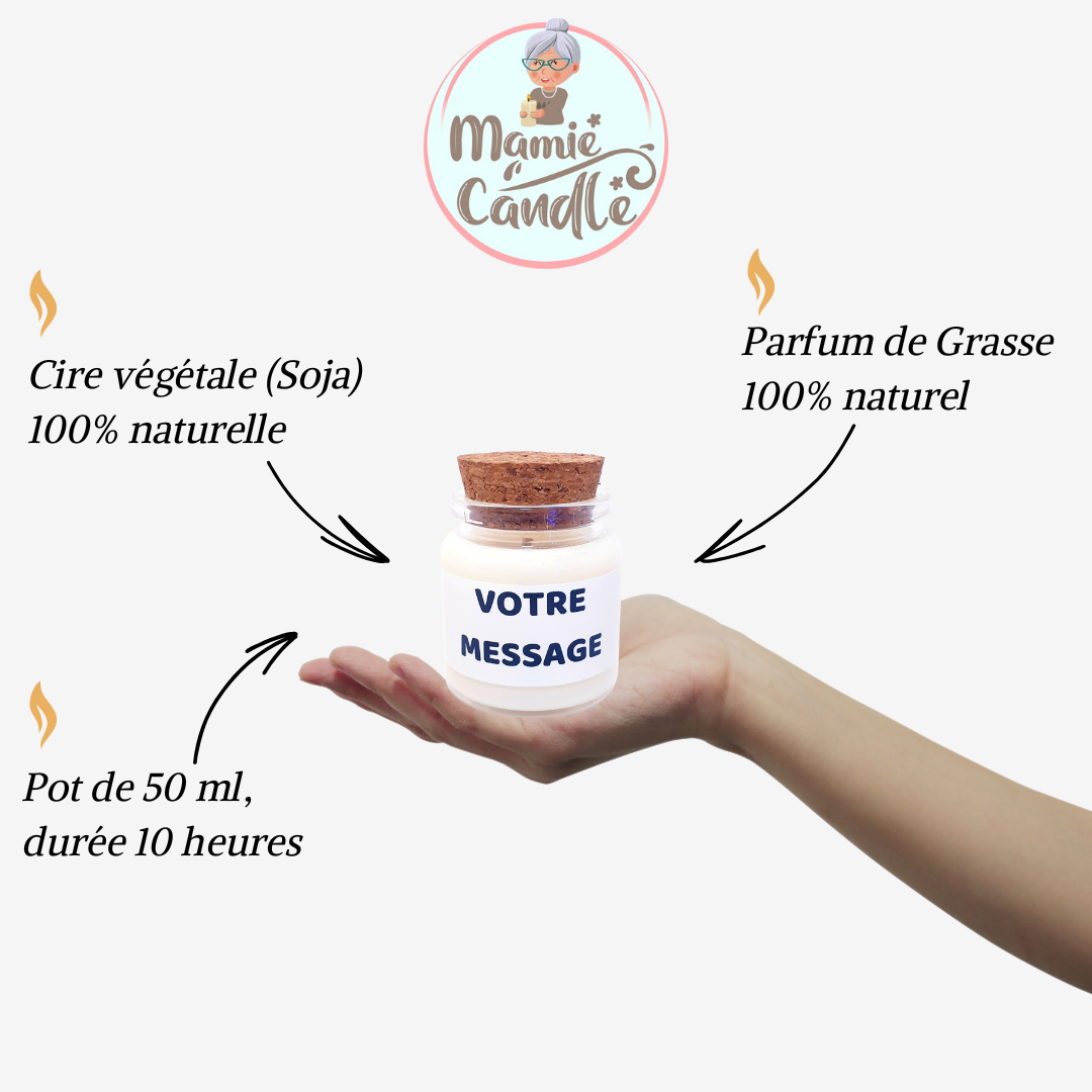 Bougie - Votre message - La Patriote - Pot de 50 ml