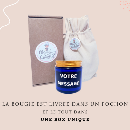 Bougie Pot BLEU de 120 ml - Votre message