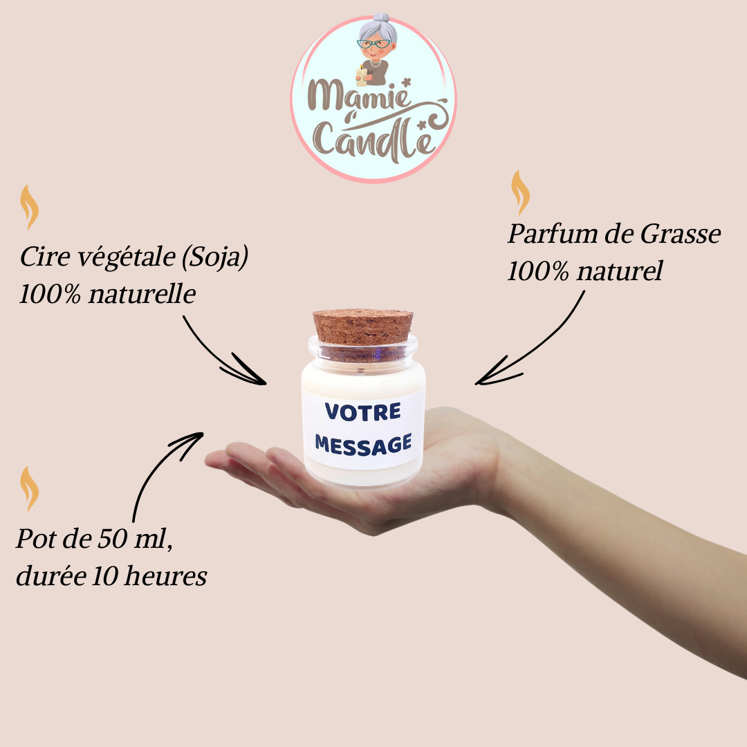 Pot de 50 ml - Votre message avec ruban