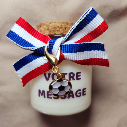 Bougie thématique football pour supporter de club français – Cadeau idéal pour fan de foot et ambiance soir de match.