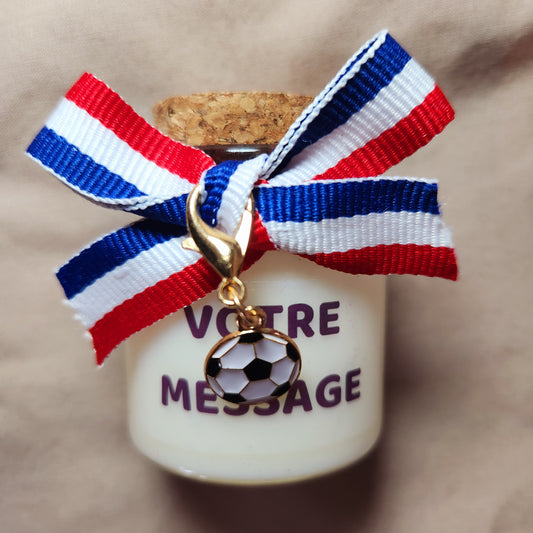 Bougie thématique football pour supporter de club français – Cadeau idéal pour fan de foot et ambiance soir de match.