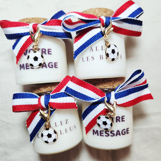 Bougie thématique football pour supporter de club français – Cadeau idéal pour fan de foot et ambiance soir de match.