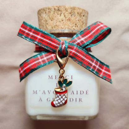 Bougie de Noël avec le message Merci de m'avoir aidé à grandir pour le cadeau de la maîtresse