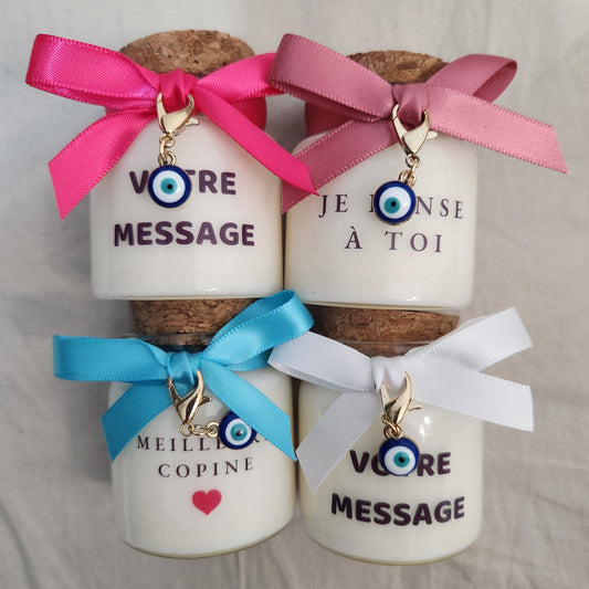 Bougie "Lumière de Protection" – Pendentif Nazar Boncuk Mauvais Œil