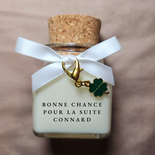 bougie personnalisee-bougie porte chance-mamiecandle