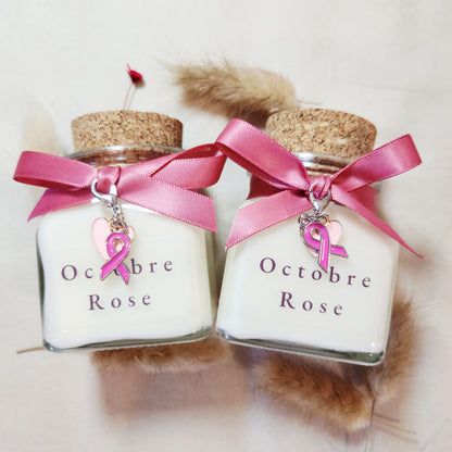 bougie personnalisee-octobre rose-cancer sein-liege