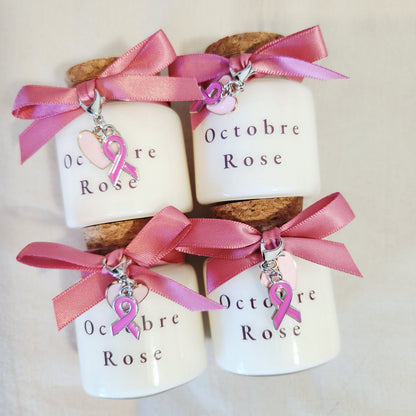 bougie personnalisee-octobre rose-cancer sein-liege