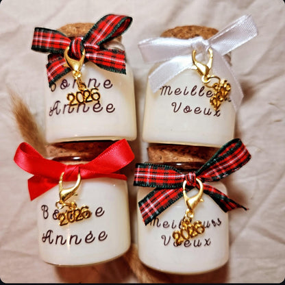 Bougie Message de bonne année et Noël – Cadeau chaleureux et festif