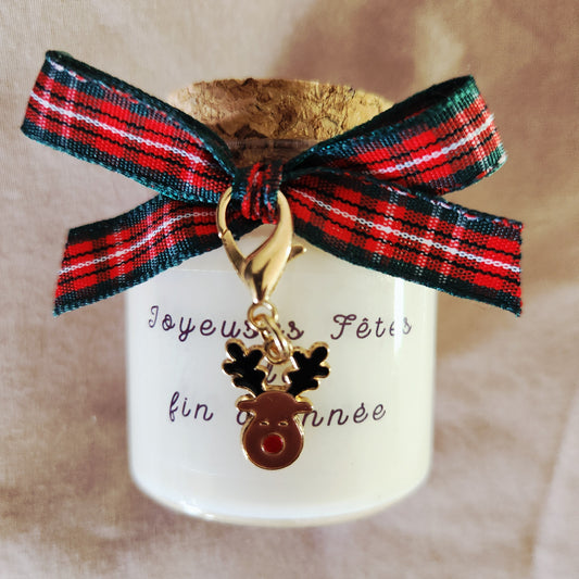Petite bougie à message Joyeuses fêtes de fin d'année.