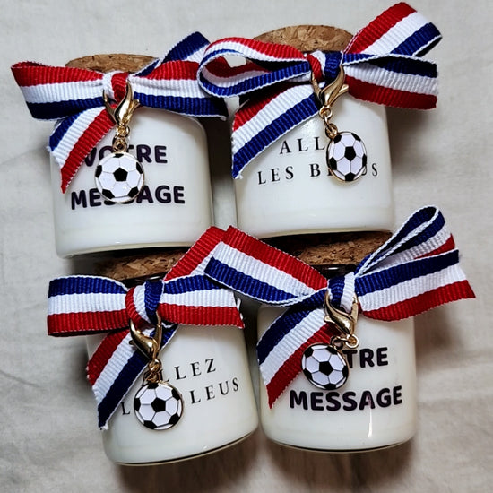 Bougie thématique football pour supporter de club français – Cadeau idéal pour fan de foot et ambiance soir de match.