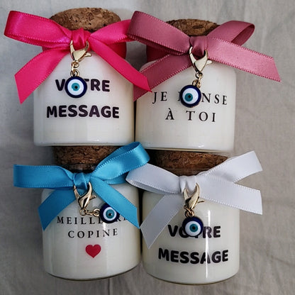 Bougie "Lumière de Protection" – Pendentif Nazar Boncuk Mauvais Œil