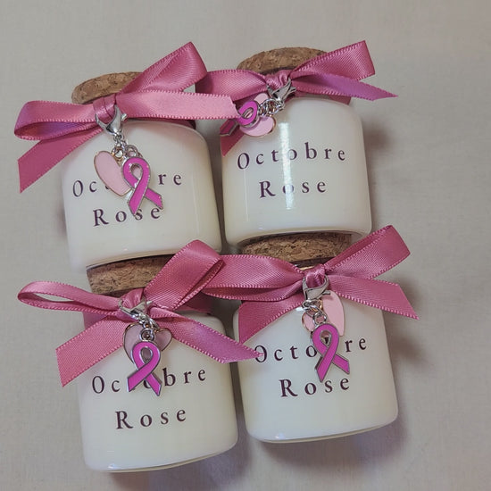 bougie personnalisee-octobre rose-cancer sein-liege
