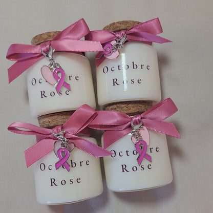 bougie personnalisee-octobre rose-cancer sein-liege
