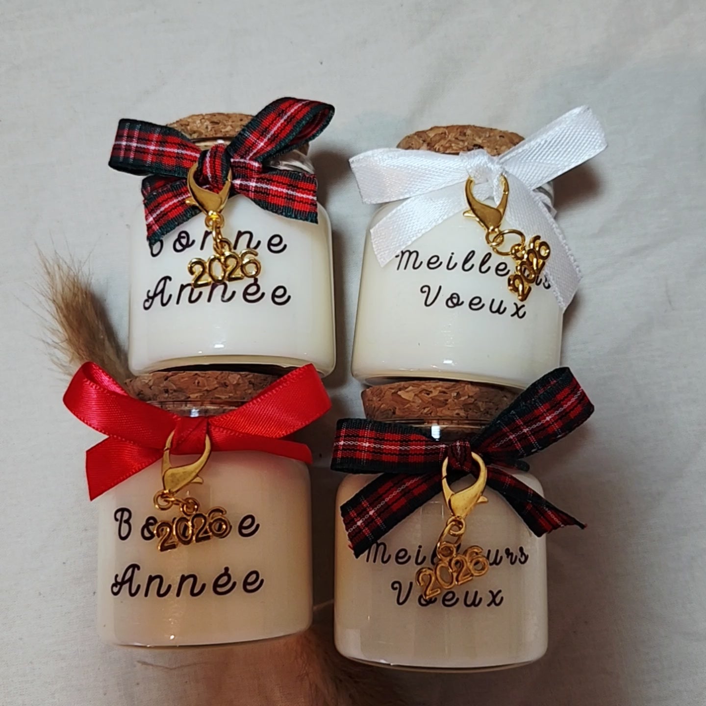 Bougie Message de bonne année et Noël – Cadeau chaleureux et festif