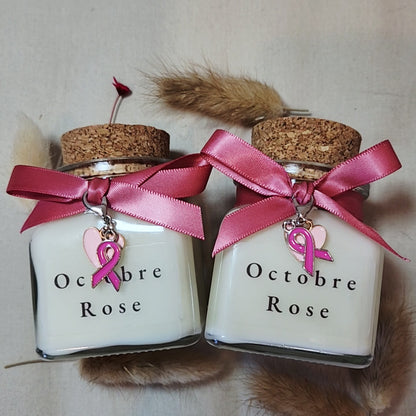 bougie personnalisee-octobre rose-cancer sein-liege