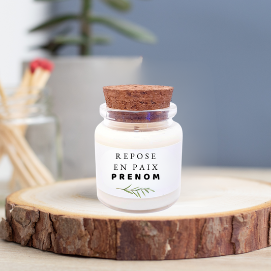 Bougie - Pot de 50 ml - Repose en paix/Personnalisation